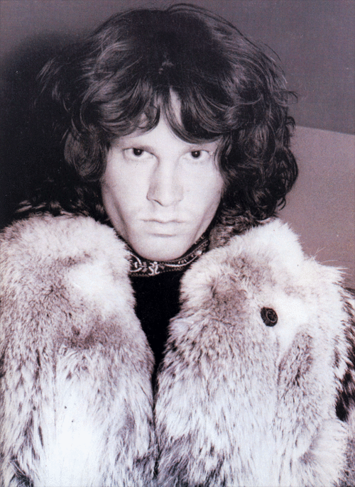 Jim Morrison in a Gloria Stavers fur coat Jim Morrison in a Gloria Stavers fur coat