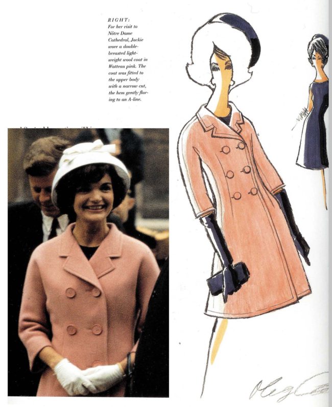 Jacqueline Kennedy reliend heavily on the design aesthetic of Olef Cassini