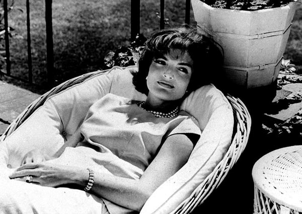 Jackie Kennedy always favored her iconic double strand of pearls