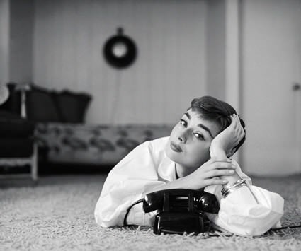 Audrey Hepburn at home. An out take from photos shot for the cover of the December 7, 1953 issue of Life. Photo by Mark Shaw