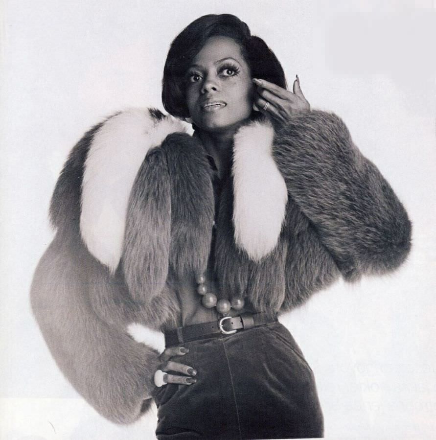 Diana Ross from her early days in a voluminous chubby jacket Diana Ross from her early days in a voluminous chubby jacket