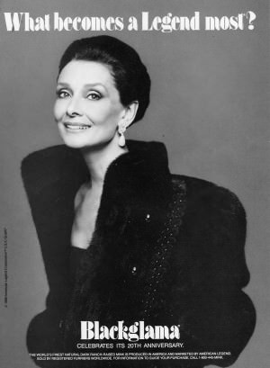 Audrey Hepburn as Blackglama spokesperson