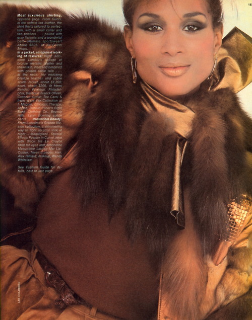 Beverly Johnson in a magazine spread from the 80s