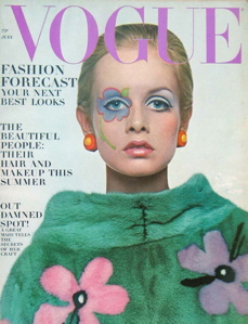 Twiggy on the cover of the July 1967 issue of Vogue