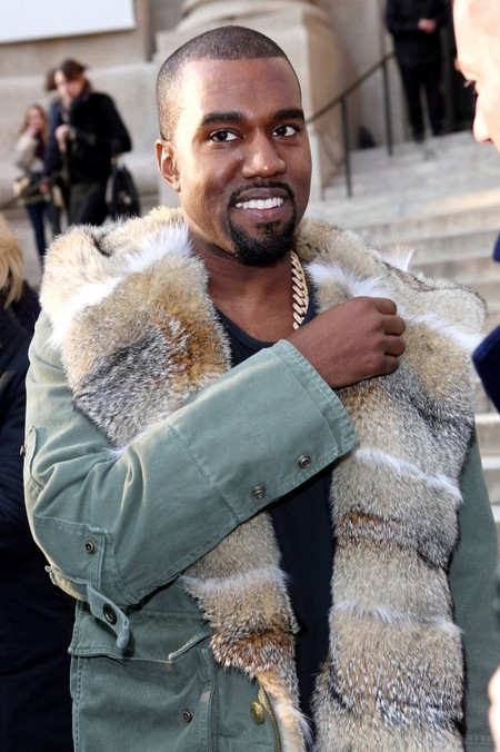 Kanye West consistently wears his fur with attitude