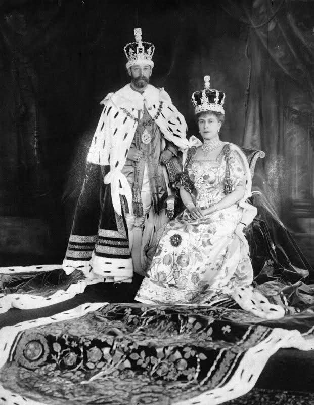 King George V and Queen Mary after their coronation King George V and Queen Mary after their coronation