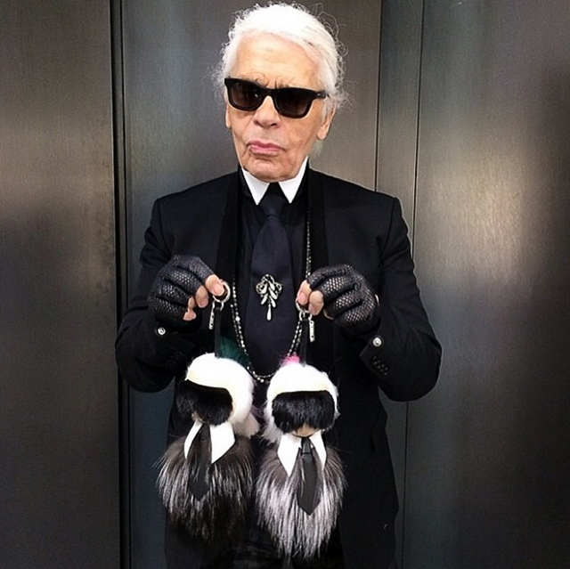 Karl Lagerfeld with his Karlitos