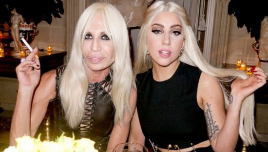 Peroxide besties. Donatella Versace and Lady Gaga