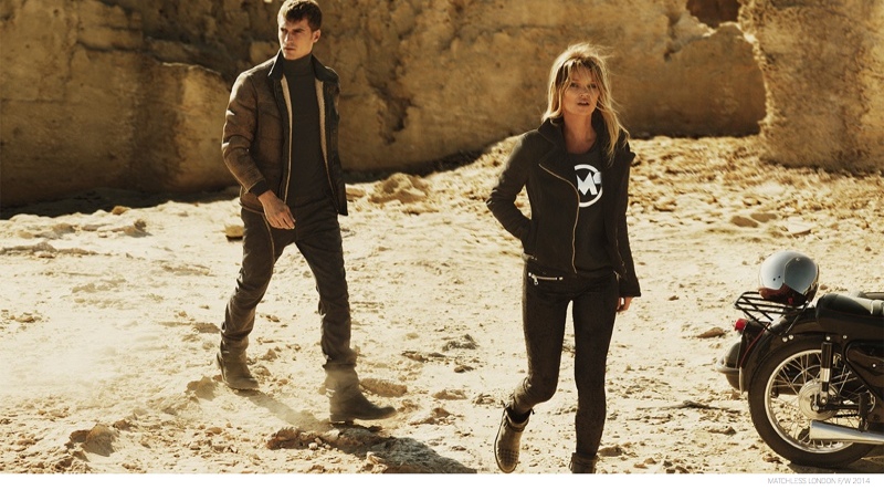 Matchless London - Fall 2014-Winter 2015 Campaign with French model Clément Chabernaud and British supermodel Kate Moss