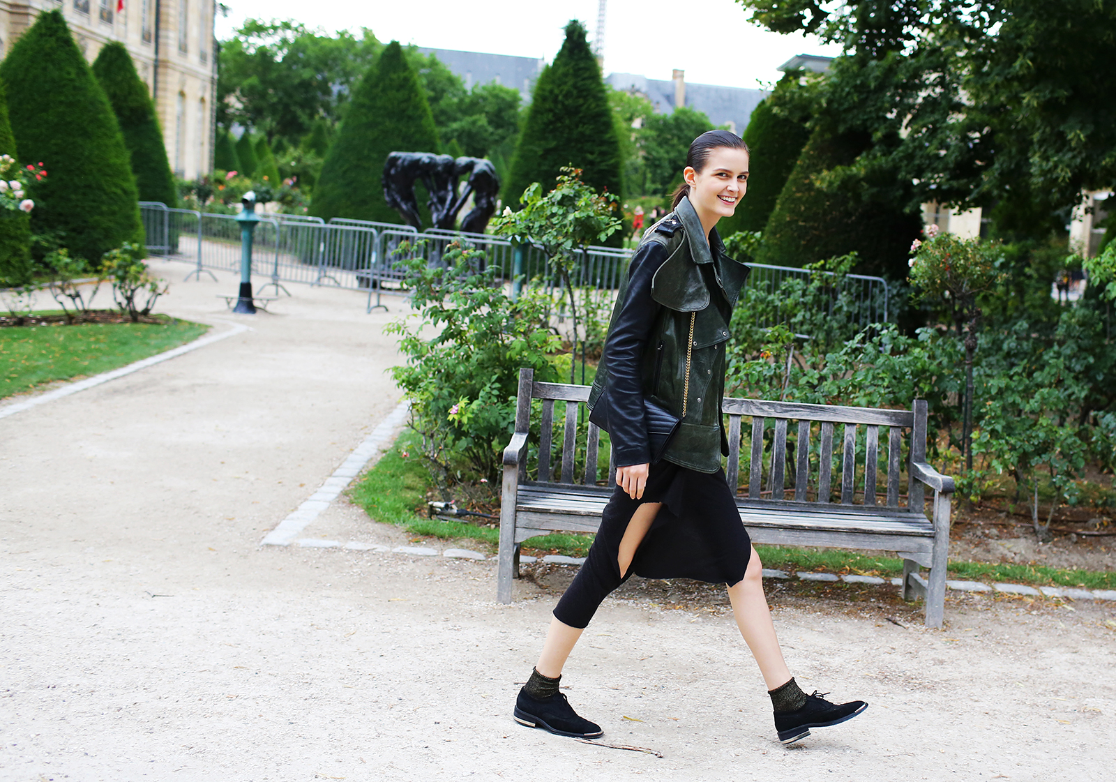 Street Style during Haute Couture Fall 2014-Winter 2015. Katlin Aas. Photo by Phil Oh