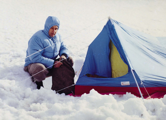 Lionel Terray in Alaska, 1964 (the tent is also by Moncler) 