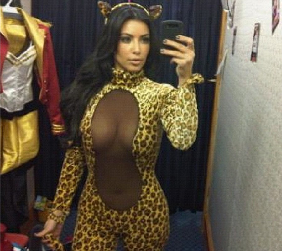 "What's new Pussy Cat?" Kim Kardashian goes leopard. 