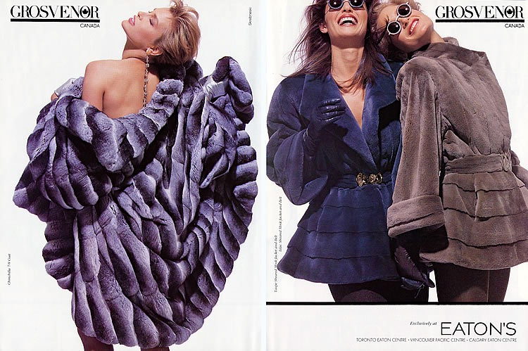 Late 1980s- early 1990s fur style, Grosvenor advertisement