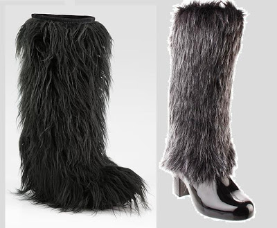 Fur snow boots by Miu Miu (left) and Melissa (right)