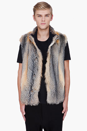 Marni - Natural grey fox fur vest