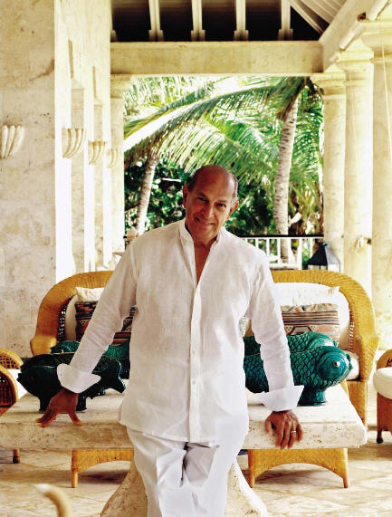 Oscar de la Renta in his fabulous home in Punta Cana.