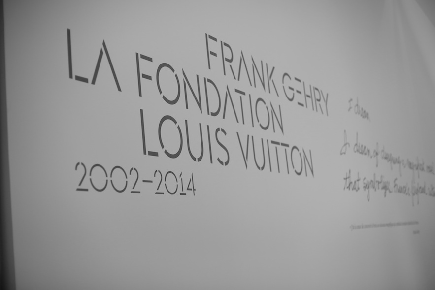 Exhibition on the  Fondation Louis Vuitton building designed by Frank Gehry