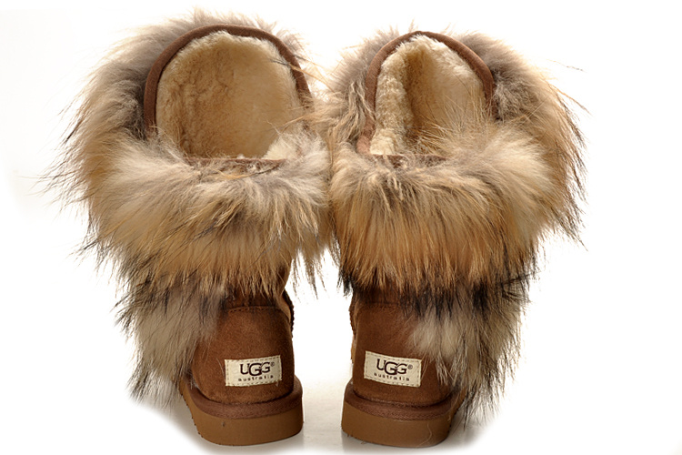 ugg boots with fox fur trim