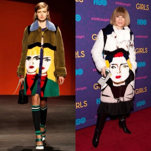 Who wore it best? Anna Wintour in a Prada fur coat