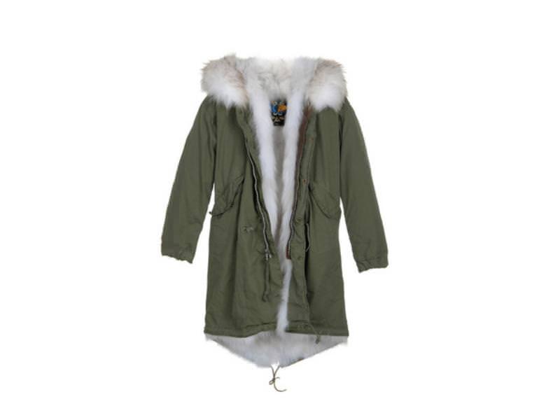 Fur-lined military parka by Mr & Mrs Fur