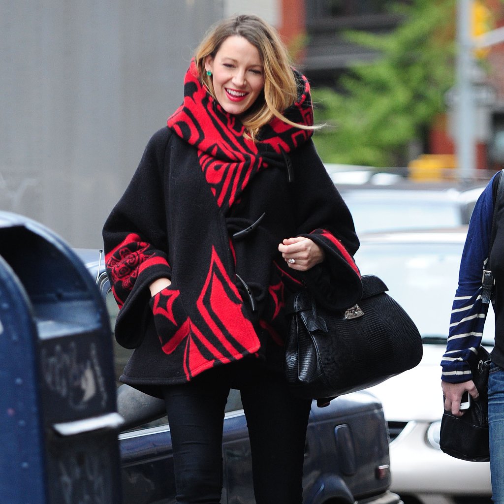 Blake Lively's maternity style favors ponchos