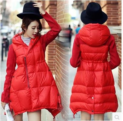 Down coat for expecting mother and fashion forward girl about town