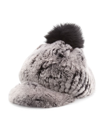 Fur Pompom Cap ($220.00) by Jocelyn