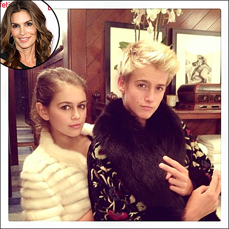 Earlier this year, supermodel Cindy Crawford shared this adorable picture of her kids, daughter Kaia and son Presley, having fun with their fur fashion