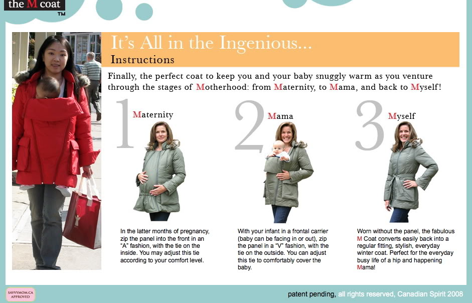 The M Coat can be worn as maternity outerwear and two ways pre or post pregnancy