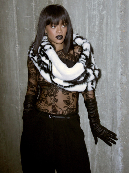 In one of her infamous looks, singer Rihanna wore a mink scarf and little else during Paris Fashion Week earlier this year