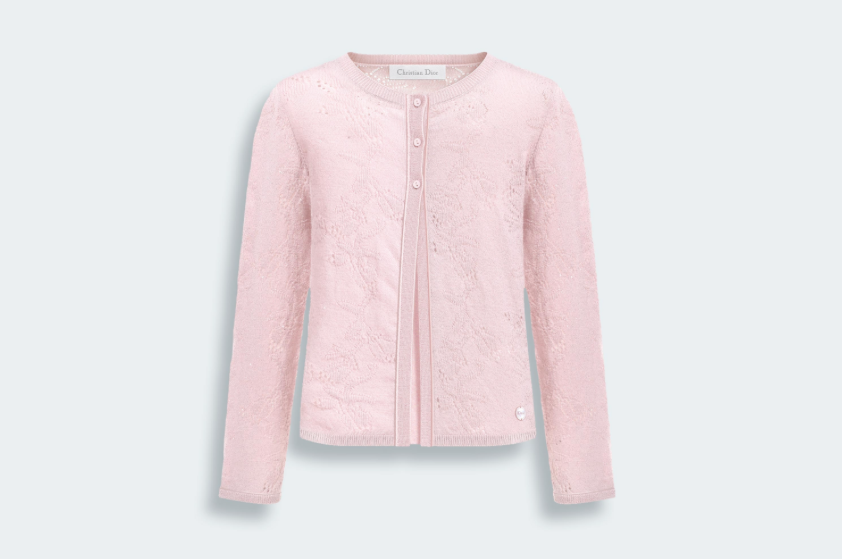 Wool Cardigan with Open-worked Roses - Baby Dior - Fall 2014-Winter 2015