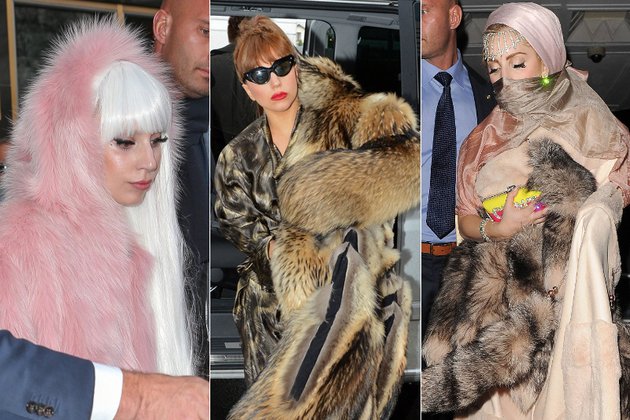 Singer Lady Gaga finds every opportunity to flaunt her fur