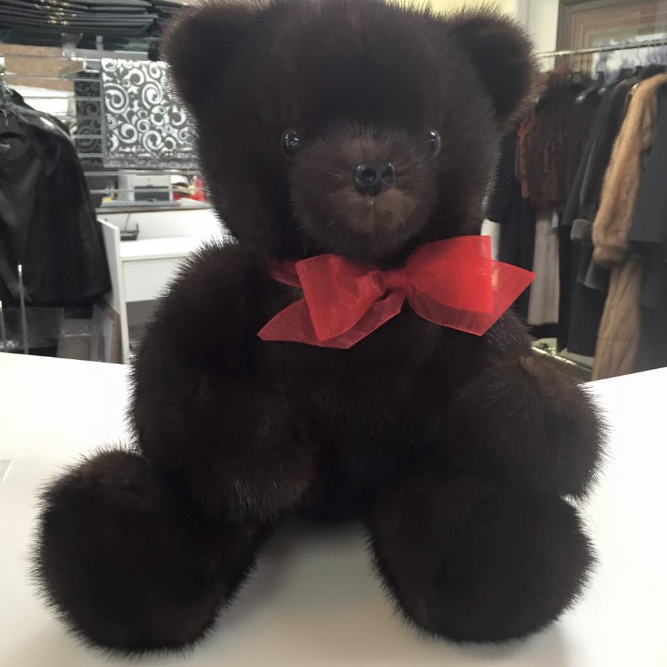 Why not snuggle up to this mink teddy bear from Marcella Furs and Leather