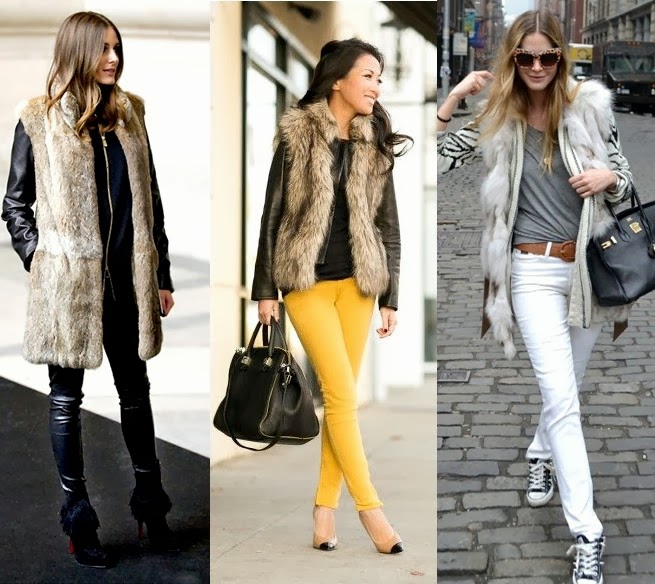 Fashionistsa and style bloggers love fur vests as a versatile style option