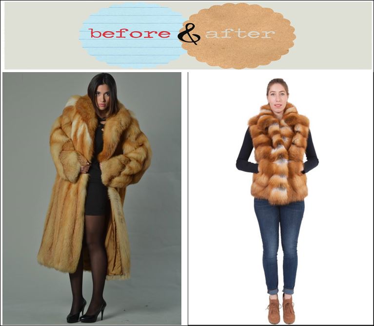 A stunning red fox vest restyled by Jacques Ferber Furs in Philadelphia , PA