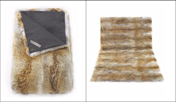 Sample of coyote throw made by Pologeorgis