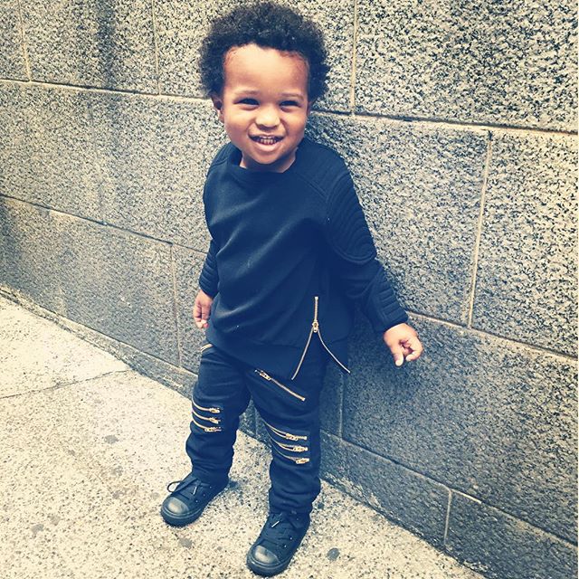 Ciara's son, née Future Zahir Wilburn, in a Balmain tracksuit