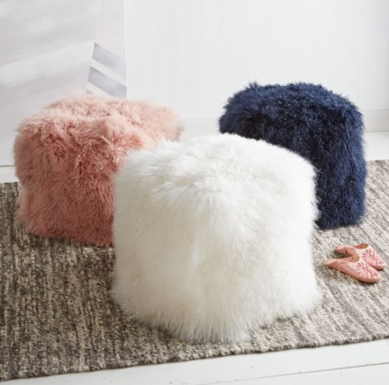 Mongolian Lamb Poufs