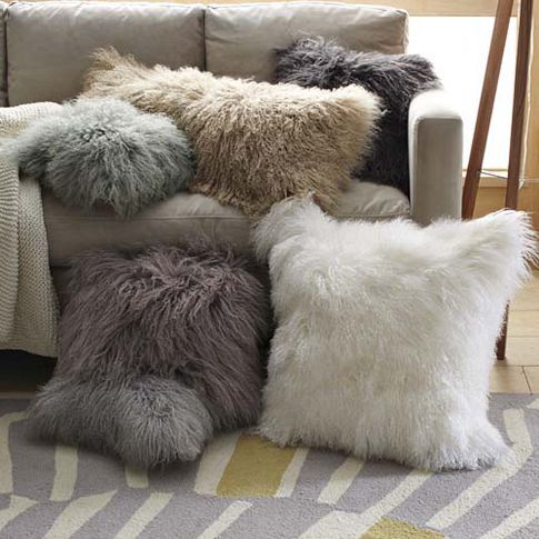 Mongolian lamb pillows