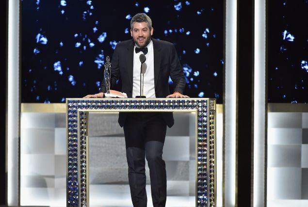 Brandon Maxwell accepts the Swarovski Womenswear award onstage at the 2016 CFDA Fashion Awards