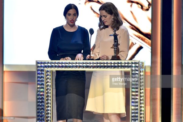 Designers Floriana Gavriel and Rachel Mansur awarded Accessories Designer of the year speak onstage at the 2016 CFDA Awards