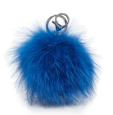 Real Fur Ball PomPom 6Dangle Purse Charm-French Blue w SilverHardware –  SCORE! Team Accessories