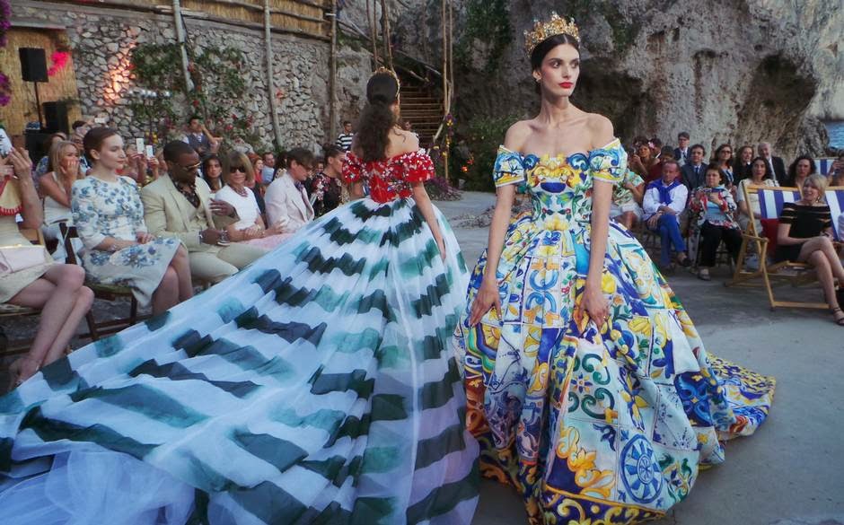 Dolce & Gabbana Haute Couture FW 2014-2015 Alta Moda collection was lavishly presented on the island of Capri