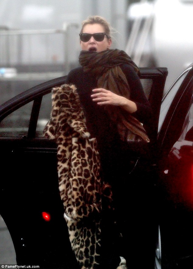Kate Moss was caught arriving on the set to film her cameo for the movie last year