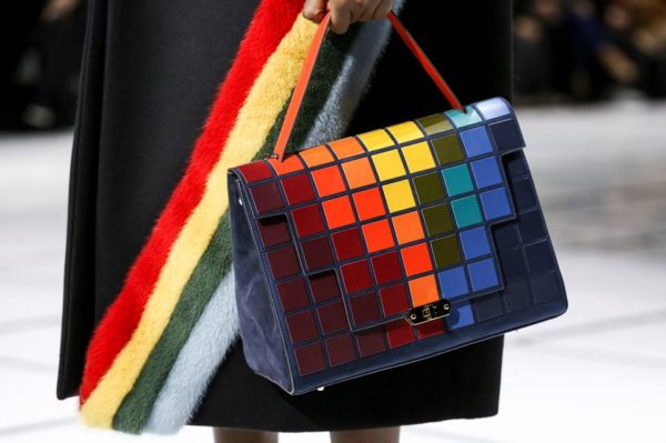 Anya Hindmarch Multicolor Pixelated Bathurst Satchel Bag - Fall 2016