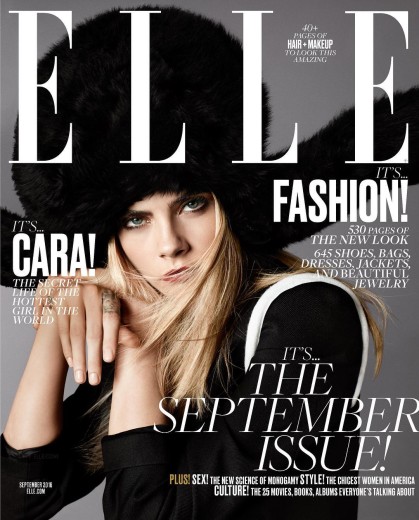 It girl Cara Delevingne on Elle's September 2016 cover is always a sure bet