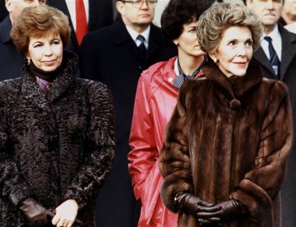 Nancy Reagan and Raisa Gorbachev in December of 1987