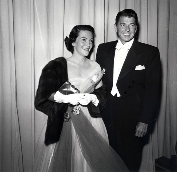 Nancy and Ronald Regan at the Oscars in the early 1950s