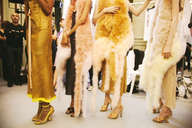 Backstage at Sonia Rykiel SS2013 show