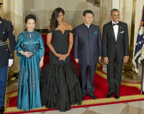 State Dinner honoring Chinese President Xi Jinping Michelle Obama wore Vera Wang